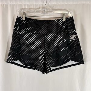Selkirk Performance Shorts Women's Small Black White Striped Pull On Lined